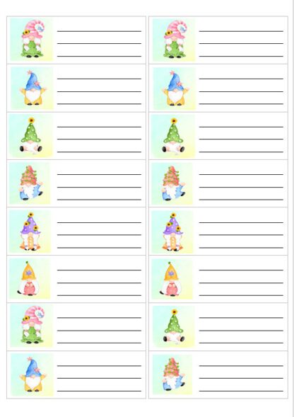 Gnomes voorjaar adreslabel