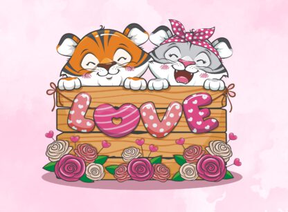 ansichtkaart Tijgers Love